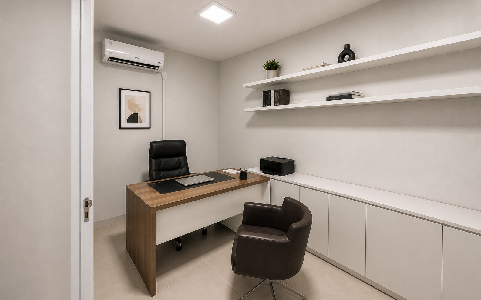 Sala privativa equipada do coworking Salas e Negócios